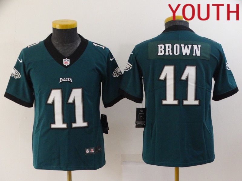 Youth Philadelphia Eagles #11 Brown Green 2022 Nike Limited Vapor Untouchable NFL Jersey